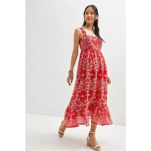 Sachin + Babi Dresses & Skirts - Anthropologie Sachin & Babi Dress Embroidered Floral Maxi in Red